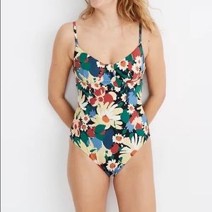 NWT Madewell Painted Garden One-Piece
